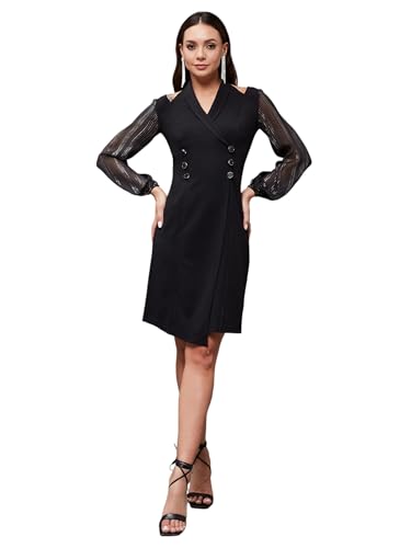 Robe pour femme chic à double boutonnage idéale pour le bureau