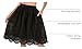Love Welove Fashion Women's A-line Flared Embroidered Below Knee Length with Lining Knee Length Skirt (XL, Solid Black)