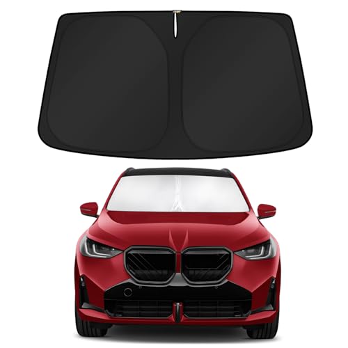 Image of KUST Windshield Sun Shade for BMW X3 2025 2026 Custom Fit Sunshade Foldable Sun Visor Protector Interior Accessories Blocks UV Rays