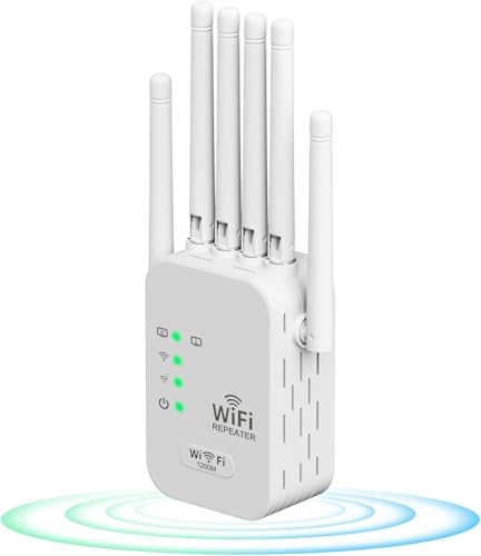 2025 Nuevo Ripetitore Wifi Wireless, Wifi Extender e Amplificatori di segnale, Con La Più Recente Tecnologia a 6 Antenne, Supporto di Fino a 45 Dispositivi Con 2 Porte Ethernet