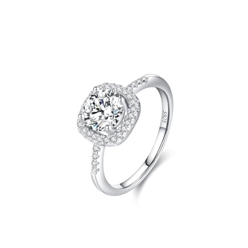 Bague Femme Argent Anti-Ternissement Alliance Vintage Zircone Ronde