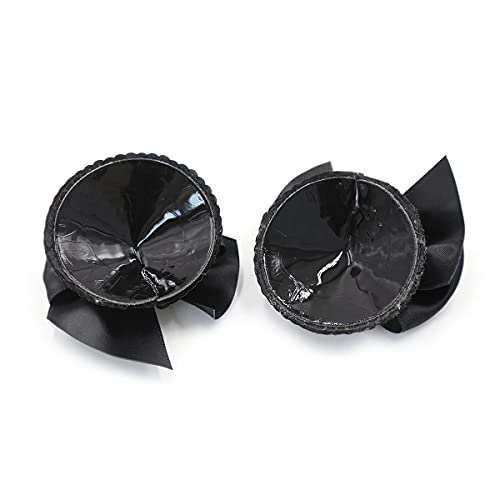 Adesivo Para Mamilo Laço Preto e Paetê - Coleção Fetiche