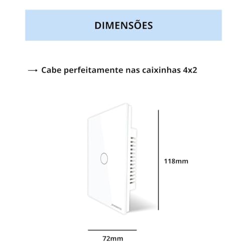 Interruptor Zigbee Touch 2 Teclas Google Tuya Alexa Preto