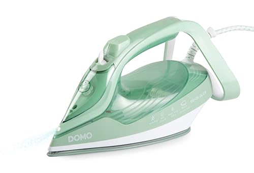 DOMO DO7059S SensiGlide Fer à Repasser Vapeur - Double semelle en céramique – Débit vapeur 50g/min – Fonction pressing - 400ml - 2830 W - Bleu/vert