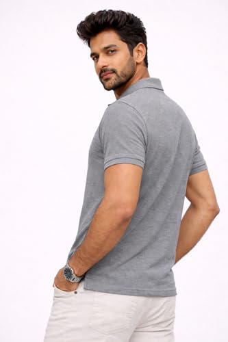 Image of Premium Pique Cotton Pocket Polo T-Shirt for Men | 210-220 GSM | Regular Fit | 2-Button Placket | Soft Breathable Fabric | XS-3XL
