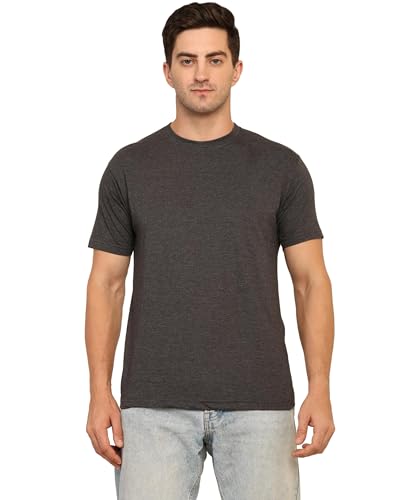 Image of Unisex Round Neck Plain T-Shirt | Combed Bio-Washed Ring Spun Cotton for Men & Women, Short Sleeves