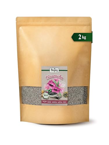 Biojoy Semillas de Amapola Azul Ecológicas (2 kg), crudas y enteras, sin aditivos