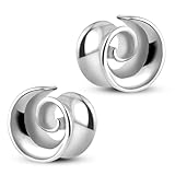 2Pcs 0G-00G Spiral Saddle Gauges for Ears Stainless Steel Ear Tunnels and Plugs Hypoallergenic Ear Stretcher Expander Jewelry for Women Men