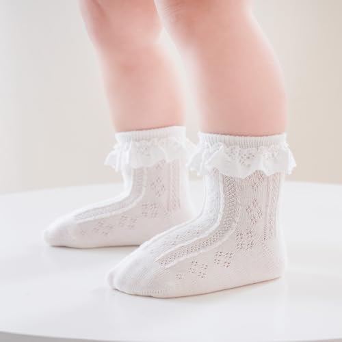 Zumou Toddler Lace Socks Girls Ruffle Eyelet Frilly Princess for Baby Little Kids4
