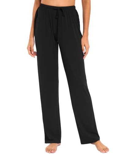 Image of GYS Women's Bamboo Viscose Pajama Pants Lightweight Bottoms丨Breathable Soft Sleep Pants, Moisture Wicking Lounge Sleepwear
