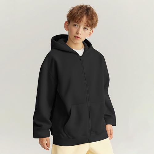 Boys Girls Zip Up Hoodies Long Sleeve Sweatshirts Full Zip Jacket Oversized Hoodie Fall Preppy Clothes with Pockets3