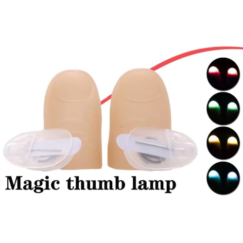 Image of MilesMagic Set of 2 Magic Light Up Thumb Tip | Lights from Everywhere | Easy to Do Flash Lights from Anywhere Close Up Routines Finger Illusion Magic Trick (Blue)