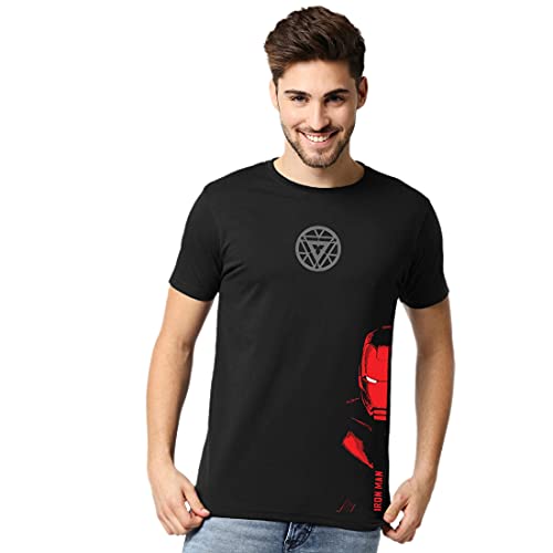 Image of Bewakoof Men Marvel Iron Face AVL Printed Tshirt