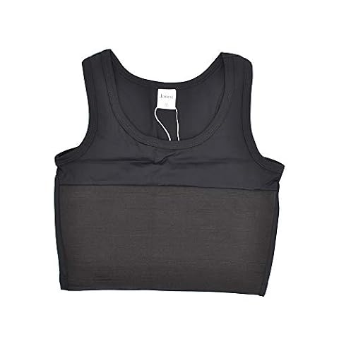 BaronHong Tomboy Trans Lesbian Swim Basder Gorset Krótki podkoszulek Pull On Closure, czarny, L
