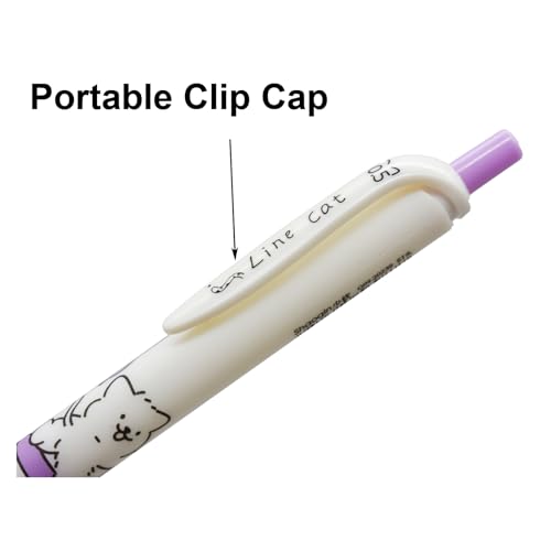 Maydahui 12 bolígrafos gel retráctiles con diseño de gato miniatura 4