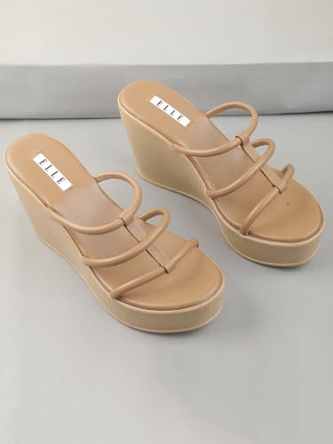 Image of ELLE Women Classic Wedges Heel Slip-On Sandal