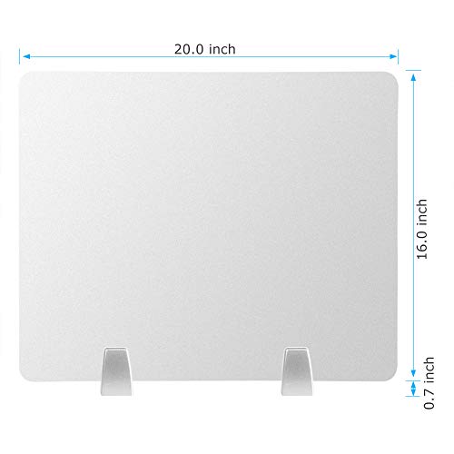 Owfeel 20” L×16” W Frosted Desk Dividers Desk Panel Office Divider Partition Desktop Privacy Panel for Student Call Centers/Offices/braries/Classrooms/Library Acrylic Privacy Board (Without Clip)