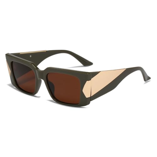 Lunettes de soleil carrées UV400 pour femmes et hommes au style punk vintage