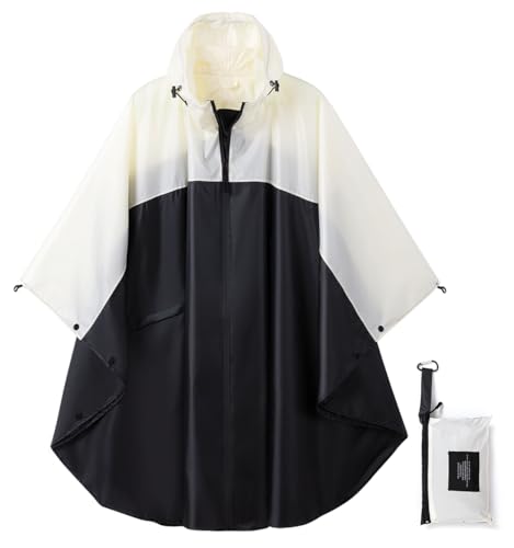 Image of salamra Rain Poncho Jacket - Hooded Waterproof Raincoat with Pocket for Women Men Adults