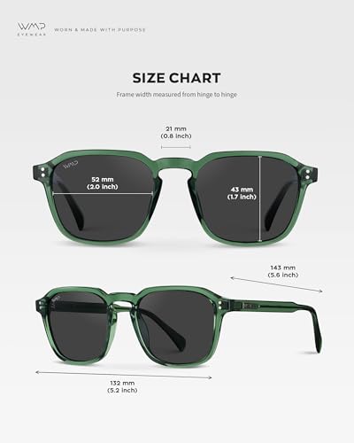 Image of WearMe Pro Men's Polarized Square Sunglasses - Wide Fit, Retro Style, UV400, Lightweight Frame for Driving & Daily Wear