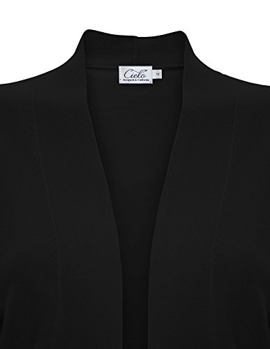 Image of Cielo Women's Knit Cropped Sweater Bolero Cardigan Three Quarter Sleeve - Full Sleeve