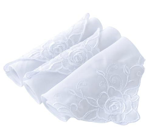 Image of Lace Cotton White Handkerchiefs Perfect Wedding Bulk