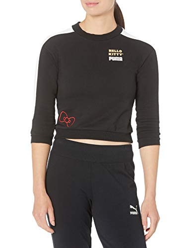 PUMA Women's X Hello Kitty Crewneck Sweatshirt, Black, 4T