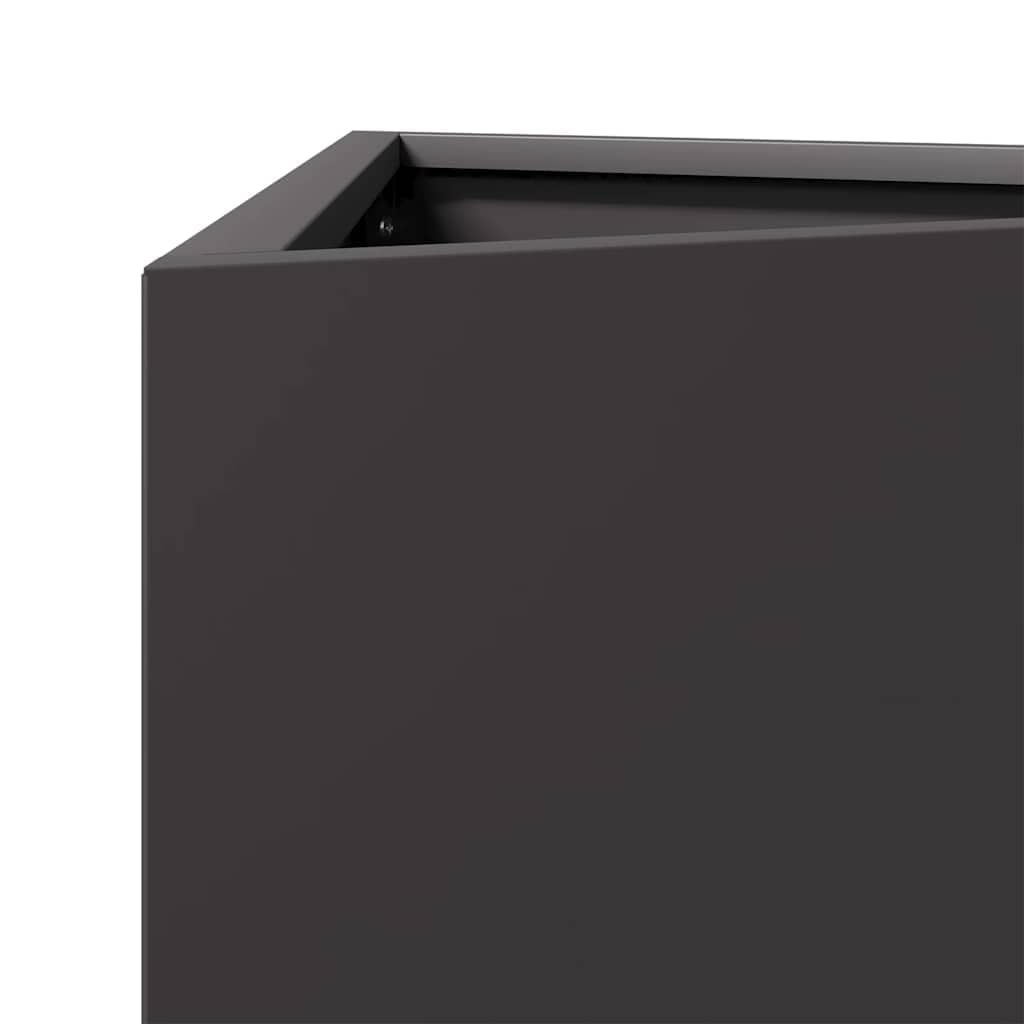vidaXL Jardinière Noir Triangulaire 30x26x75 cm Acier