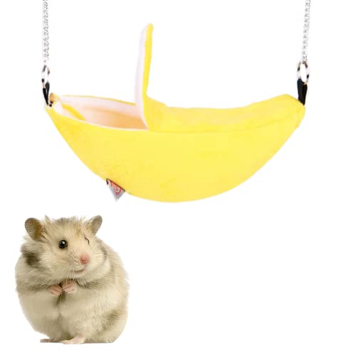 Ympeka Hamster Cage Accessories Banana Rat Hamster Stuff Soft Bed Small Pet House Animals Hanging House Cage Nest Warm Hideout Cozy Banana Bed For Sugar Glider Hamster Small Bird Pet #TOP12