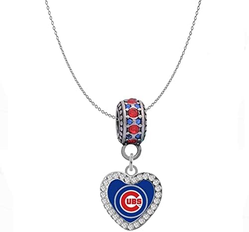 Cubs Heart Crystal Charm Compatible With Pandora Style Bracelets. Can also be worn as a necklace - Image 2