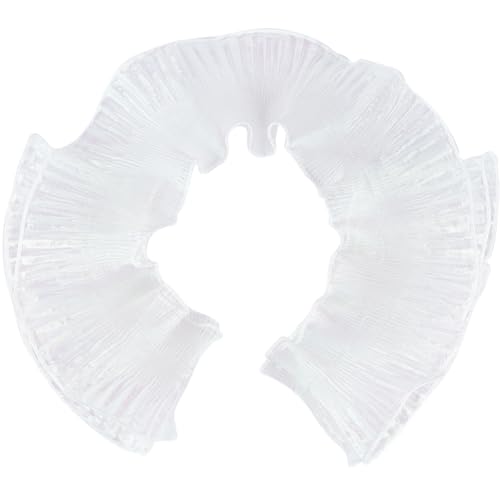 GORGECRAFT 10 Yards 4.72"/12cm Organza Ruffled Pleated Lace Fabric Trim Honeydew Retro Ruffle Pleated Chiffon Trimmings Polyester Border Lace Fabric for DIY Wedding Dress Craft Home Decor