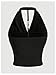 Milumia Women Ruched Halter Y2k Crop Tops Backless Cowl Neck Sleeveless Shirts Black Medium