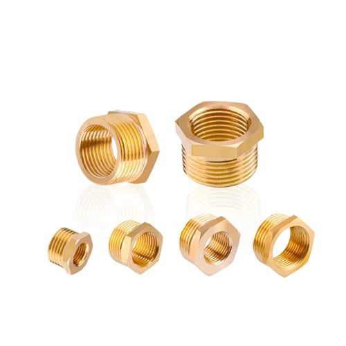 Casquillo hexagonal reductor de latón roscado hembra 3/8 a macho 1/2 7