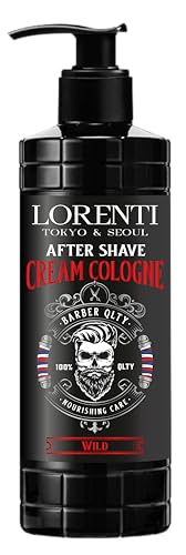 LORENTI TOKYO & SEOUL Barber After Shave Cream Cologne Lotion Uomo 400ml WILD | balsamo dopobarba | Gel dopobarba da barbiere