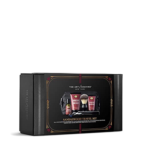 The Art of Shaving Travel Kit Sandalwood Morris Park, Sandelholz Reiseset 5-teilig, in schwarzer Kulturtassche Cover