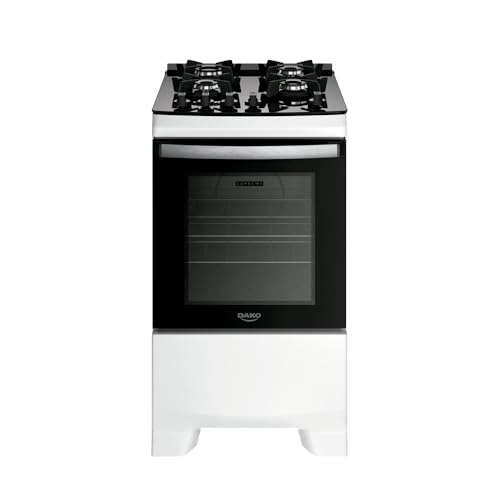 Fogão 4 bocas Dako Supreme Glass Branco Mesa de Vidro