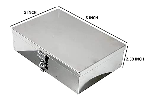 Image of Stainless Steel Storage Boxes,Cash Peti, Pooja Peti,Organizer, Vanity Box, Safe Locker Box Set of 3 pieces - 7 inch, 8 inch and 9 inch Storage Box (Steel)