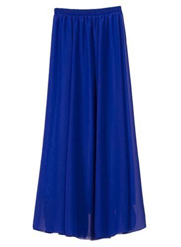 Women's Bohemian Elastic Waist Band Pleated Retro Maxi Long Skirt Dress4