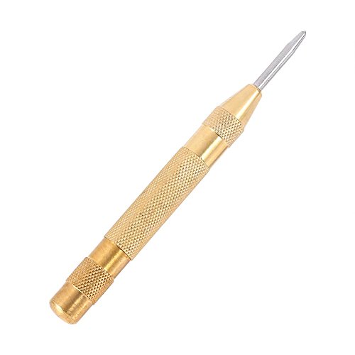 GOTOTOP Punteruolo automatico Bulino Automatico, Set punzone a Centro Caricato a Molla con Corsa Regolabile per Metallo o Legno, 5 Pollici(Dorato)