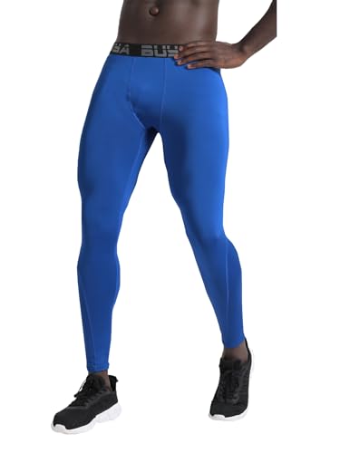 Image of BUYJYA 3 Pack Men's Compression Pants Running Tights Workout Leggings Athletic Cool Dry Yoga Gym Clothes Gift