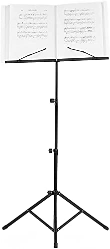 INUUXLG Music Stands Foldable Music Tripod Stand Holder Lightweight with Water-Resistant Carry Bag for Violin Piano Guitar (Color:Blue) (Black) (Blue)