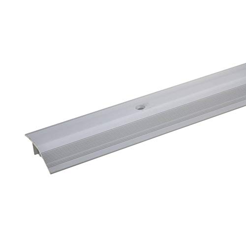Preisvergleich Produktbild acerto 35823 Alu Höhenausgleichsprofil, 90cm, silber * 7-17mm * Inkl. Schrauben * Übergangsprofil für Laminat, Parkett & Teppich / Übergangsleiste, Bodenprofil für Fußböden