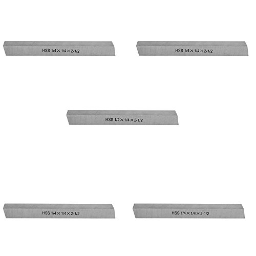 5 Pc 1/4" x 1/4" x 2-1/2" HSS Square Tool Bit Set miniatura 1