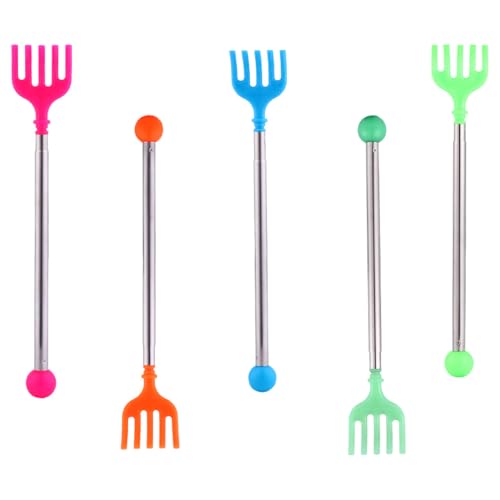POPETPOP 5pcs Retractable Back Scratcher Lightweight Itch Relief Tool with Massage Function for All Ages Portable Extendable Back Scraping Reacher for Friends Family Random Color