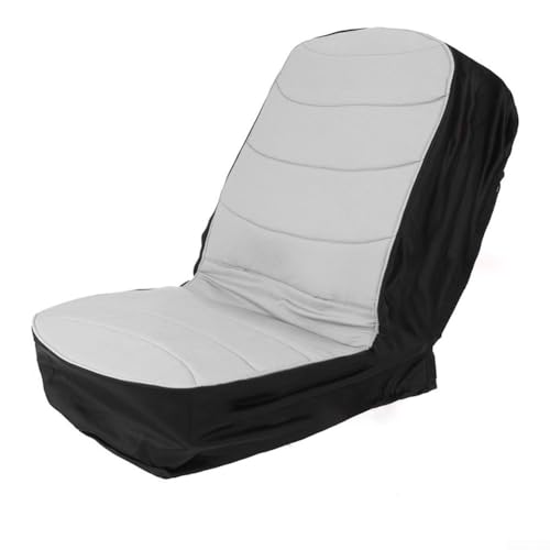 Besttoolifes Funda impermeable para asiento de tractor y cortacésped con bolsillos traseros para cortacésped, vehículos agrícolas pesados, carretillas elevadoras y tractores (gris)