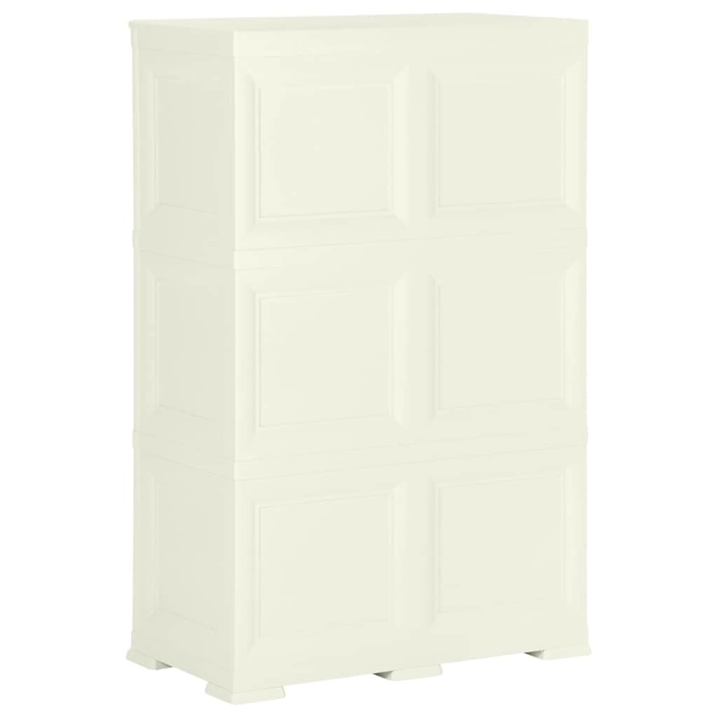 vidaXL Szafka plastikowa, 79x43x125 cm, wygląd drewna, waniliowa, szafka magazynowa, szafka do magazynku, szafeczka, szafki magazynowe