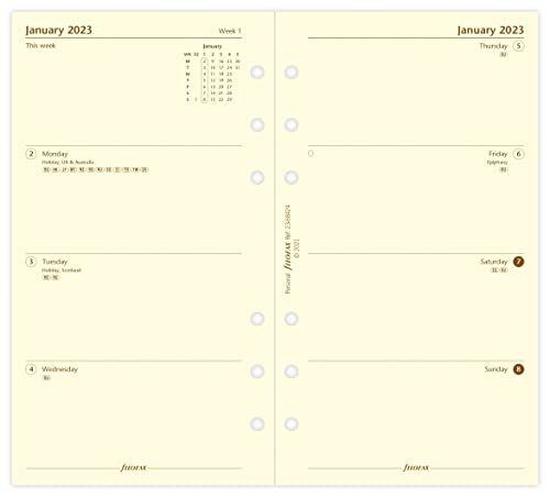 Filofax Personal Week On Two Pages Cotton Cream English 2023 Diary, 23-68424 #TOP1