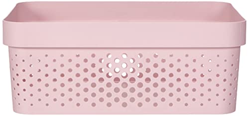 CURVER Infinity 17L Recycled Storage Basket - Multi-Use Stackable and Interlocking Storage - 35.5 x 26.7 x 13.7 cm, Pink - Image 4