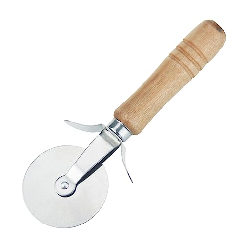 SHOWERORO Stainless Steel Roller Wheel Cutter with Handheld Wooden Handle Pastry Crimper for Easy Cutting Decorating Dishwasher Lightweight Tool