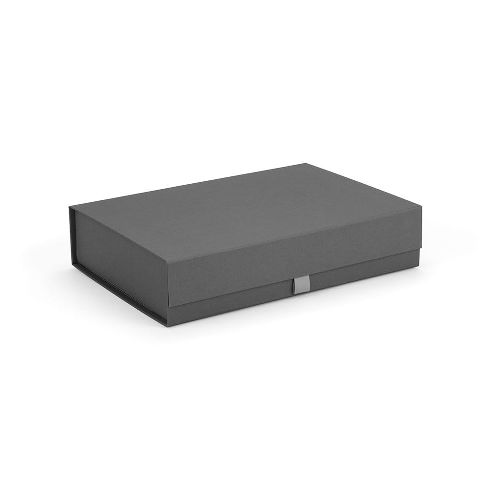 A4 Magnetic Gift Box, Grey, 31 x 22 x 6.5 cm | Tiny Box Company